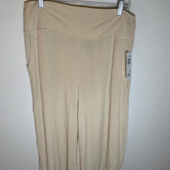 Peace Pearls Pants Jumpsuits New Peace Pearls Tan Smocked